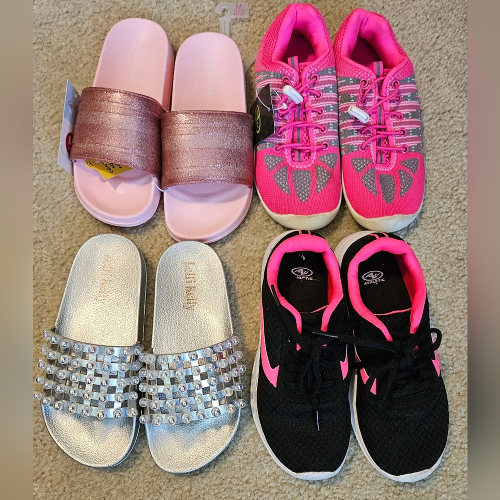 Girl summer beach water shoes sandals sneakers lot bundle 2 3 flip flops